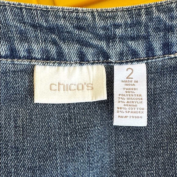 Chico's Denim & Tweed Jean Jacket - Picture 2 of 10